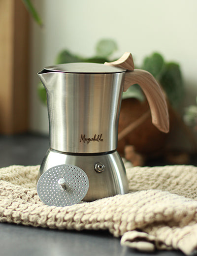 Morgenheld Espressokocher FLOW mit Reduziersieb zum Reduzieren der Kaffeemenge