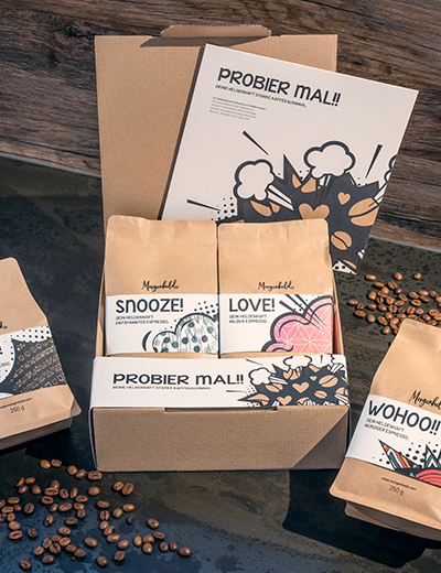Morgenheld Kaffee Geschenkset – Probier mal! 4 x 250g Arabica & Robusta Mischungen