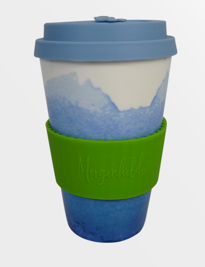 HOLI BLUE Coffee-to-go-Becher aus Porzellan mit Deckel