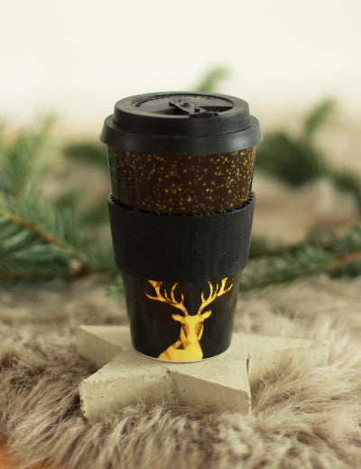 GOLDEN DEER – Coffee-to-go-Becher aus Porzellan
