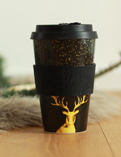 GOLDEN DEER – Coffee-to-go-Becher aus Porzellan