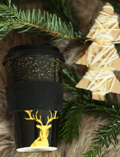 GOLDEN DEER – Coffee-to-go-Becher aus Porzellan