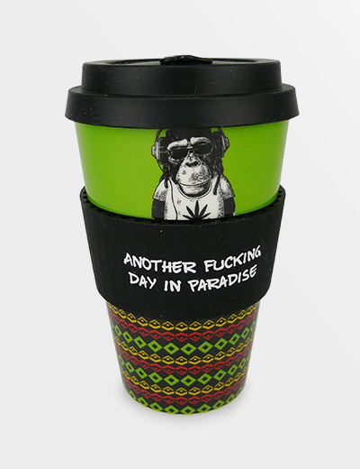 CHILLING JIM Porzellanbecher mit Silikondeckel im lässigen Design