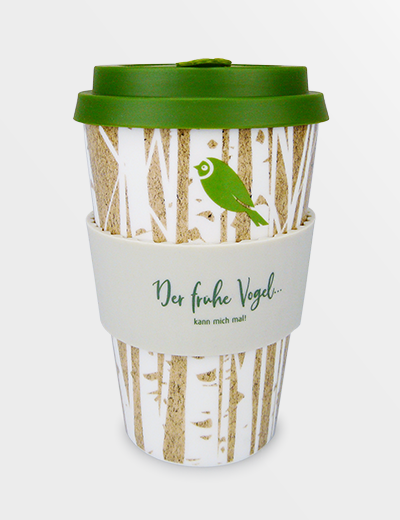 Wiederverwendbarer FOREST Becher aus Porzellan mit BPA-freiem Silikondeckel

