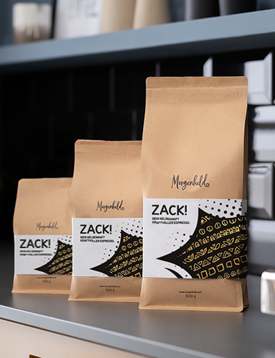 Espresso ZACK! von Morgenheld – 1kg Arabica aus dem peruanischen Hochland, kräftig und nachhaltig in 3 Verpackungsgrößen