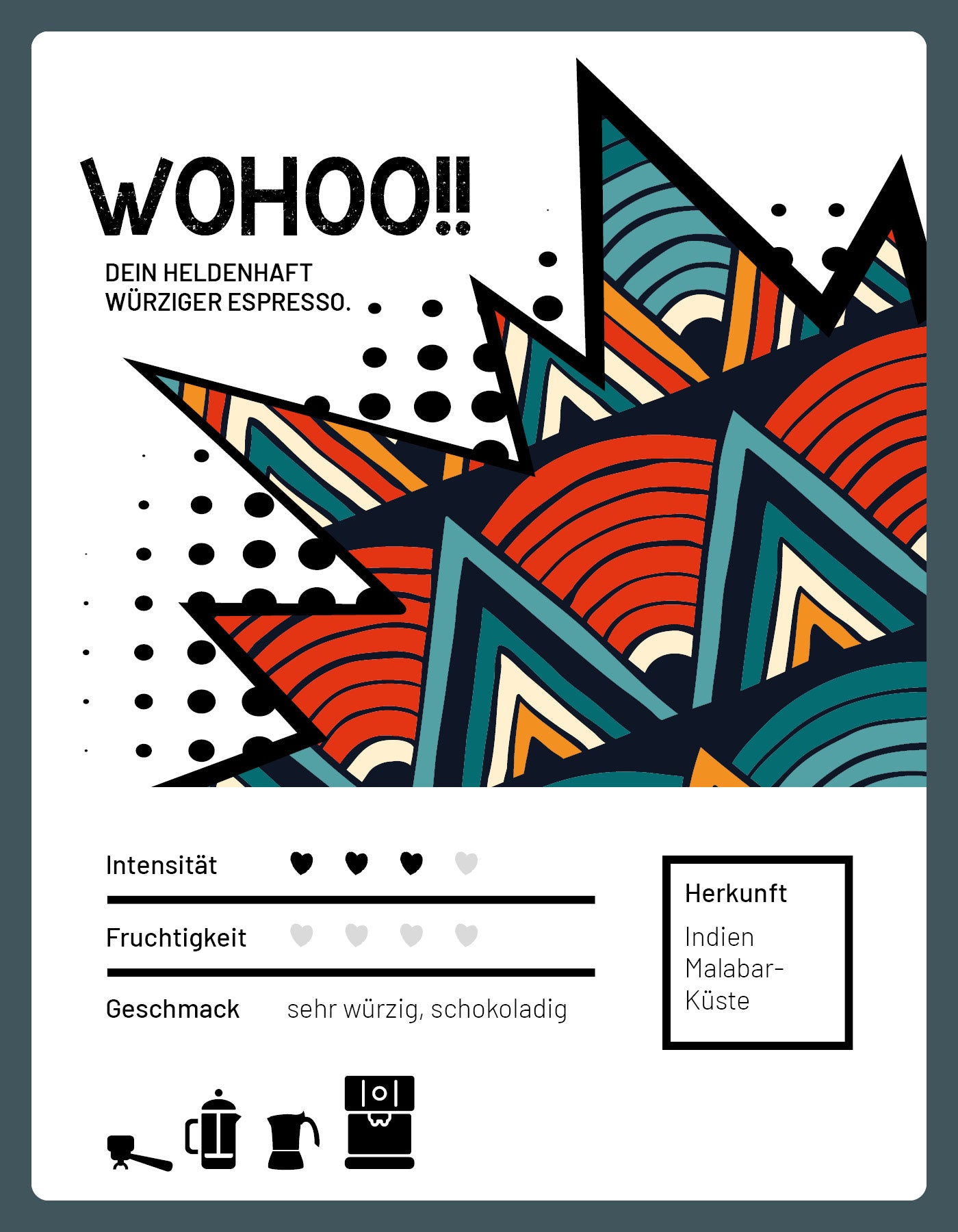 Morgenheld Espressospezifikation der Sorte WOHOO